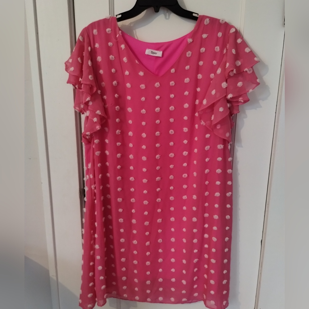 Pink polka dot dress